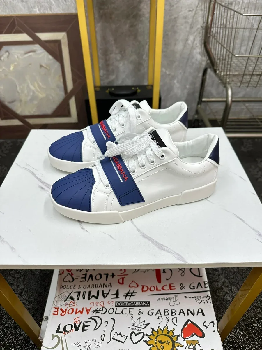 Dolce & Gabbana Dolce & Gabbana White and Navy Sneakers White - 1