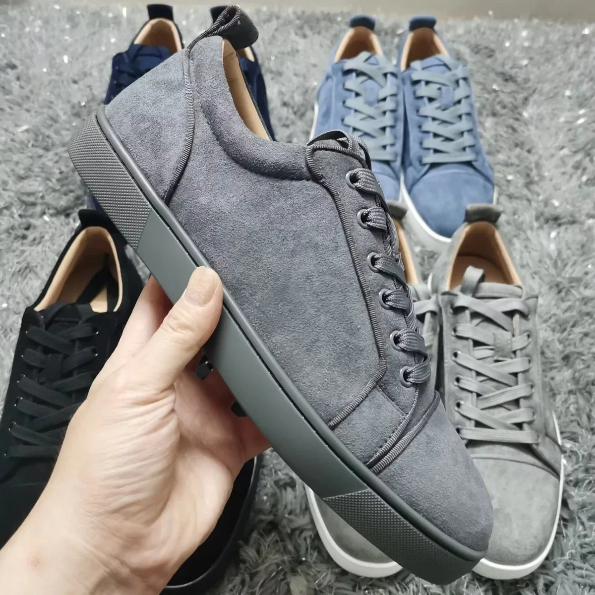 Christian Louboutin Christian Louboutin Loubi Grey Sneakers Grey - 1