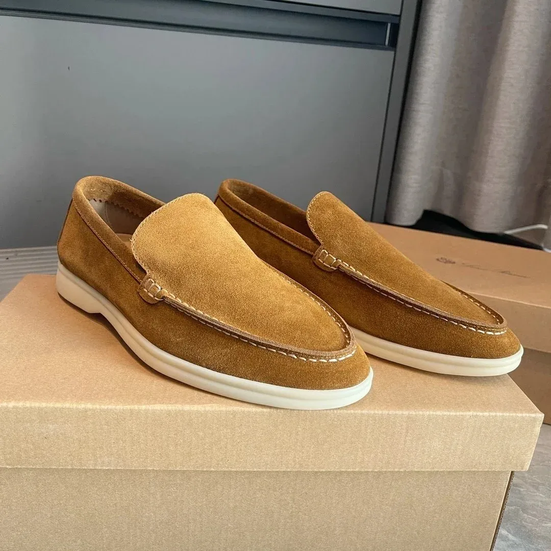 Other Suede Loafers Camel Leather Loafers Brown