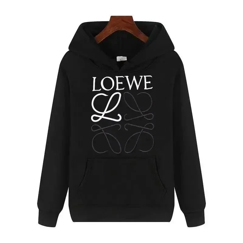 Loewe Loewe Hoodie Black Logo Print Sweatshirt Black - 1