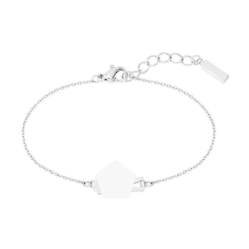 Other Silver Pentagon Charm Bracelet Women's Jewelry Silver - 1