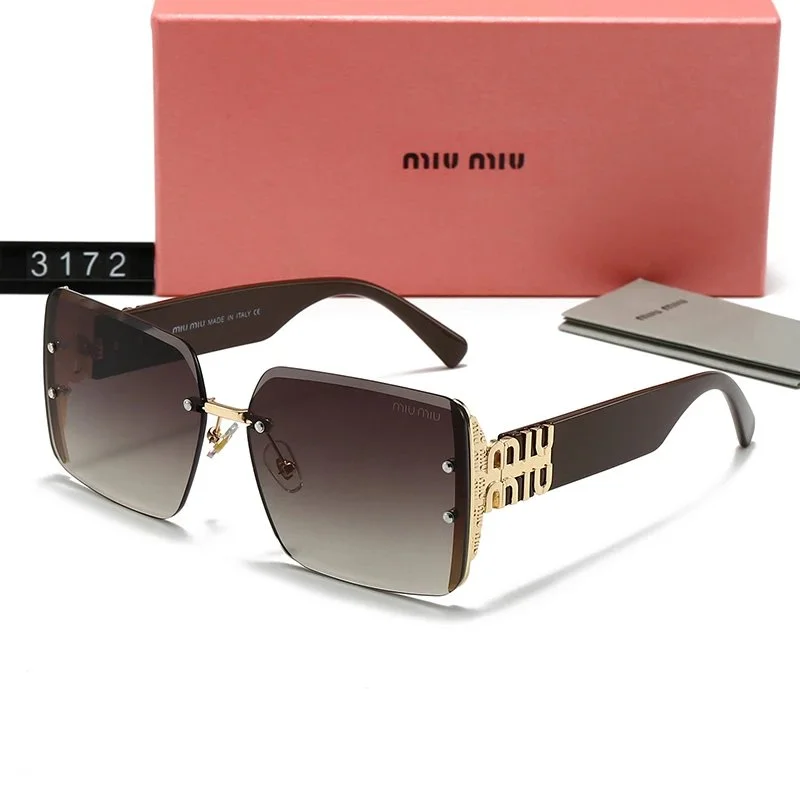 Miu Miu Miu Miu 3172-H Gradient Square Sunglasses Brown - 1