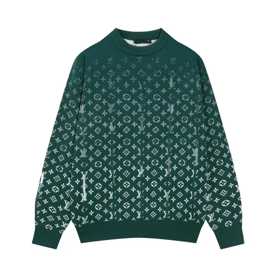 Louis Vuitton Louis Vuitton Monogram Green All-Over Jacquard Cashmere Sweater Green
