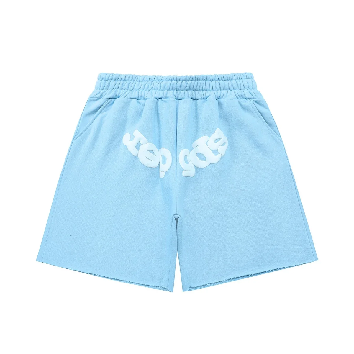 Other Light Blue 'Hey Guys' Embroidered Shorts Blue - 1
