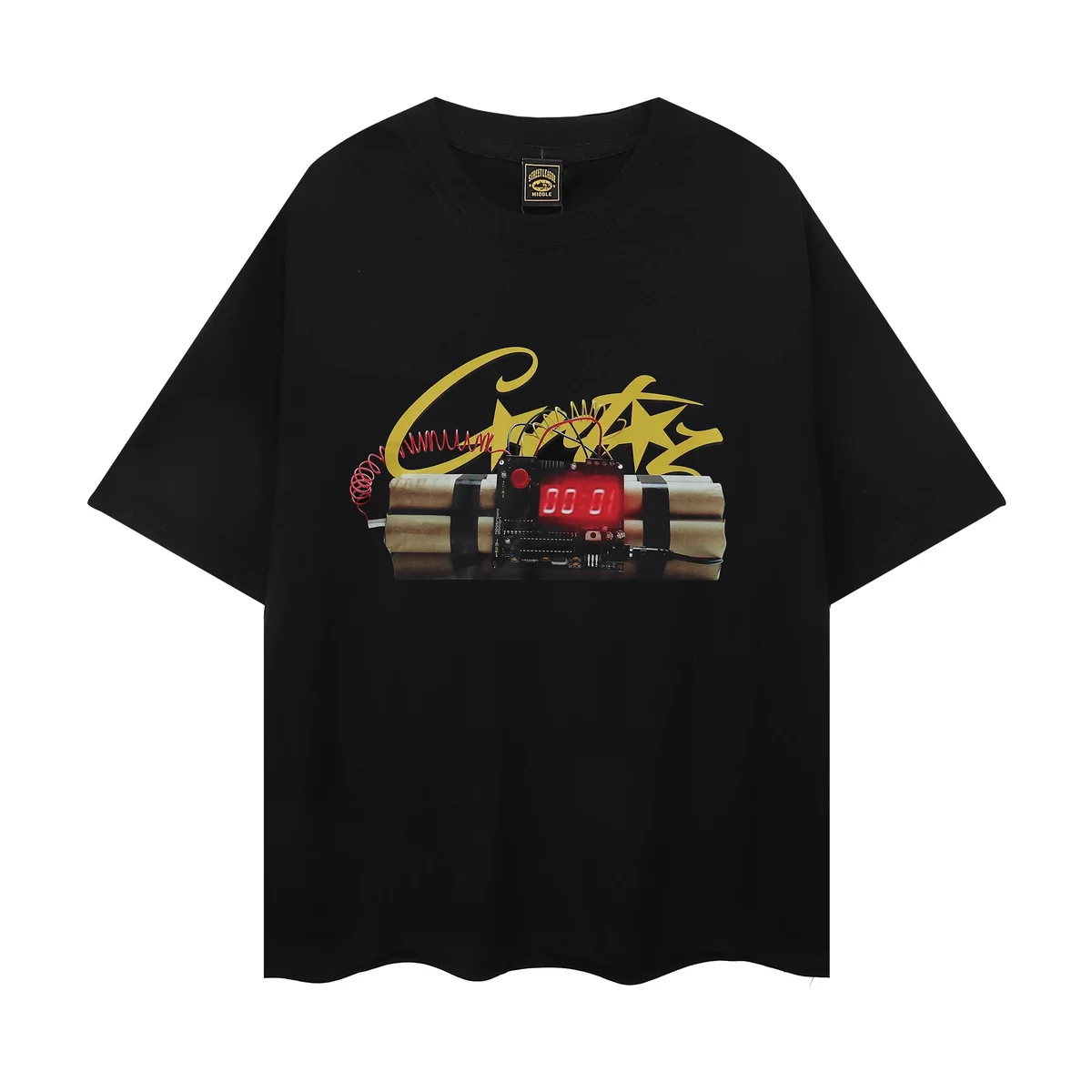 Other Black 'Crazy' Graphic T-Shirt Black - 1