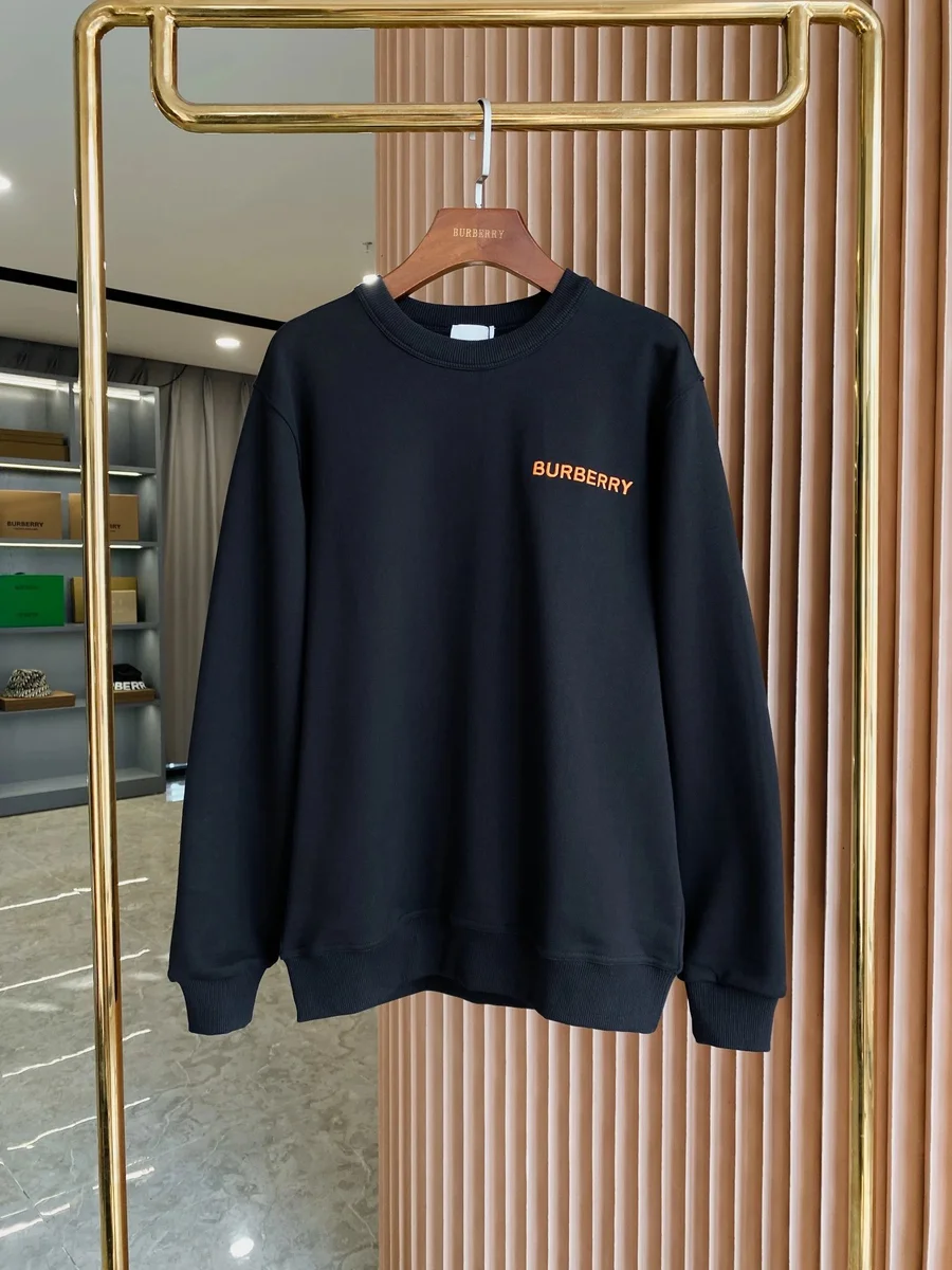 Burberry Burberry Black Orange Logo Crewneck Sweatshirt Black - 1