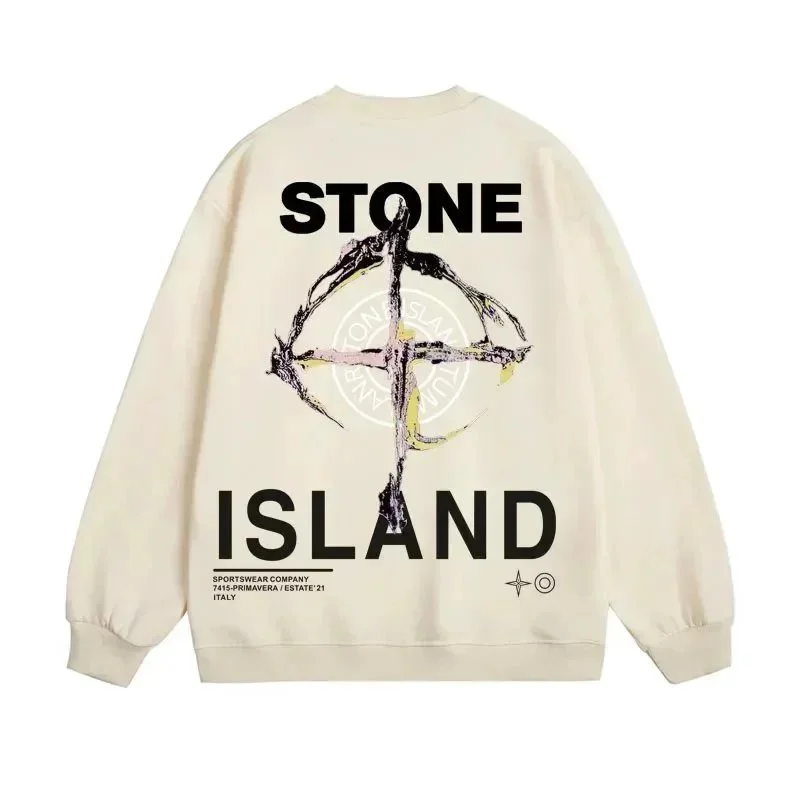 Stone Island Stone Island 68-15 Cream Graphic Sweatshirt Cream