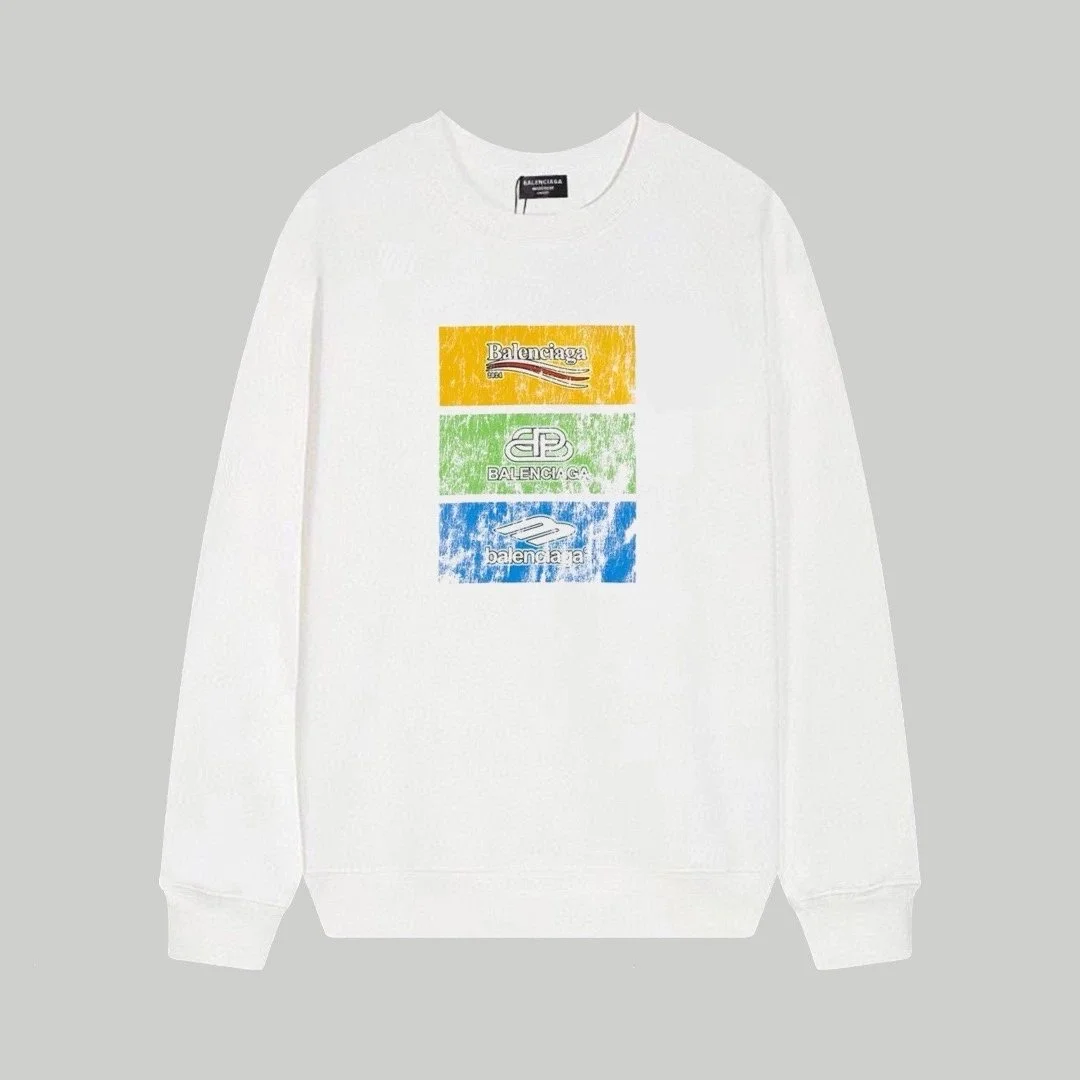 Balenciaga Balenciaga White Triple Color Block Sweatshirt White - 1