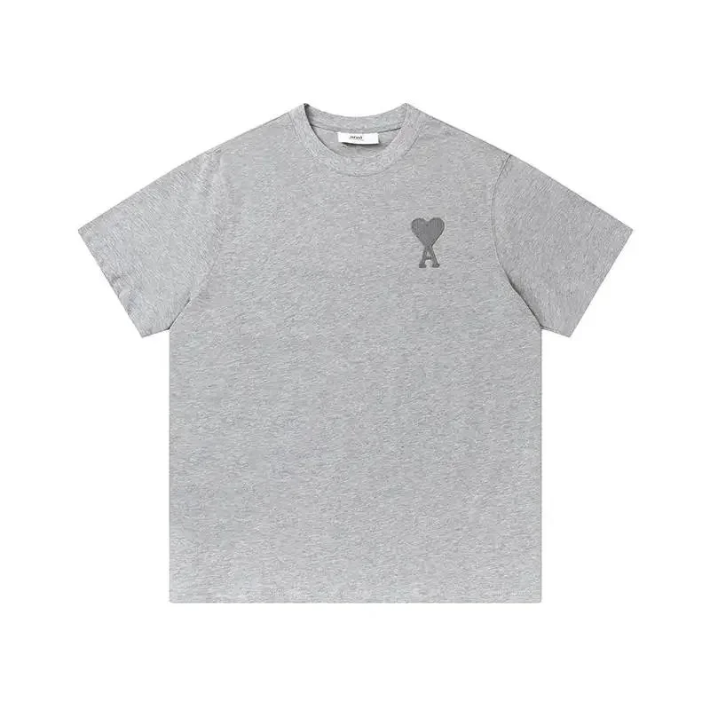 Ami Paris Ami Paris Ami de Coeur Grey Heart T-Shirt Grey - 1