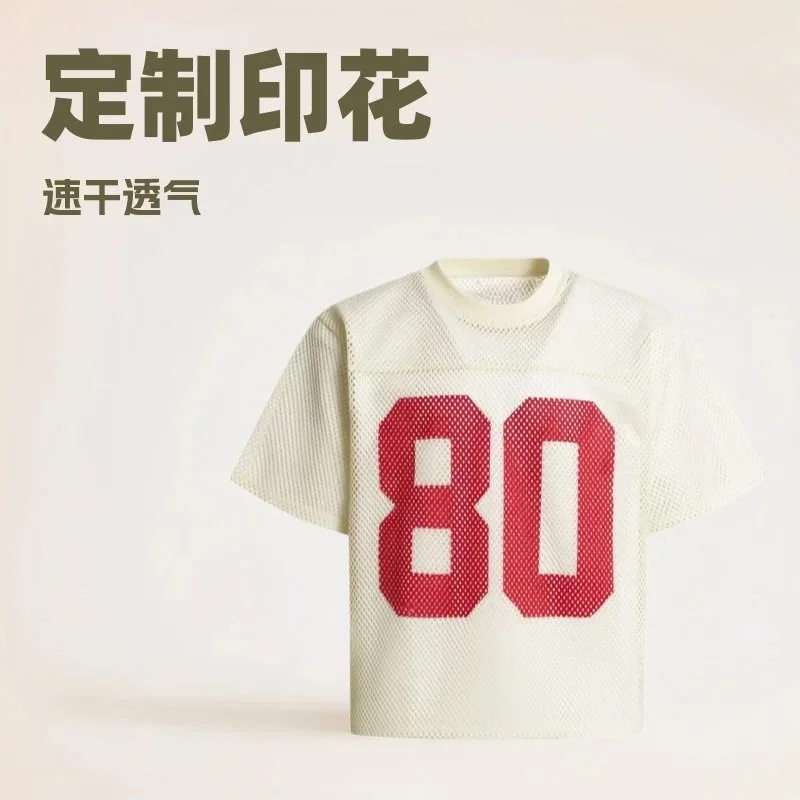 Other Custom Print Jersey T-Shirt White Red Sporty White - 1