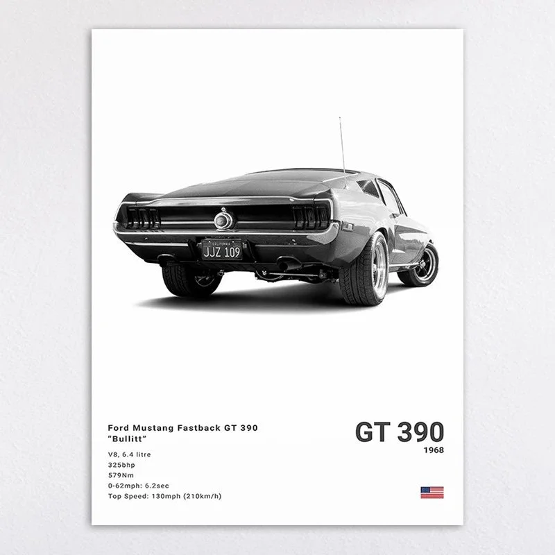 Ford Mustang GT 390 Bullitt 1968 Print — Oopbuy Spreadsheet find
