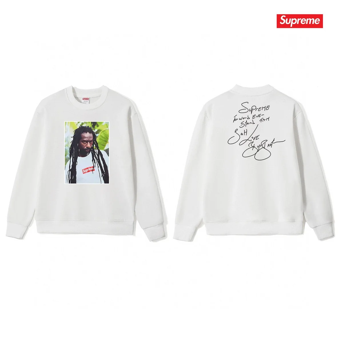 Supreme Supreme White Box Logo Graphic Crewneck Sweatshirt White - 1