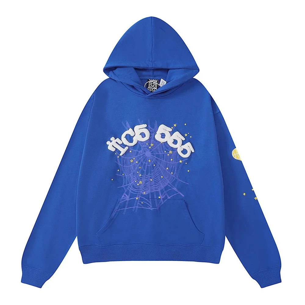 Other Blue IC5 555 Hoodie with Spider Web Print Blue - 1