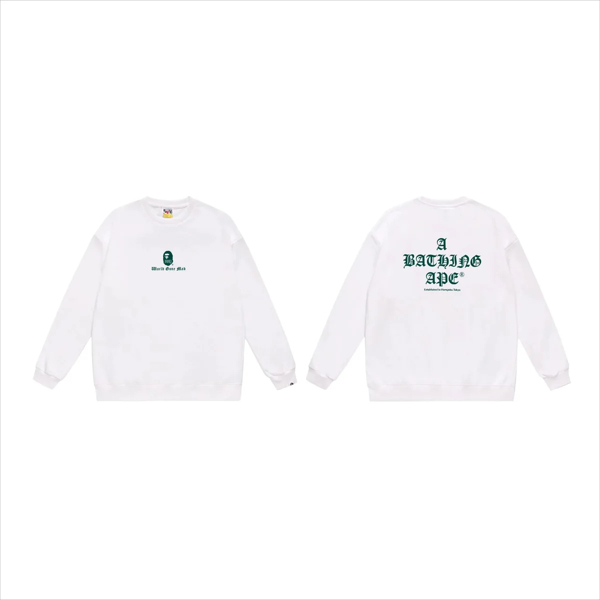 A Bathing Ape A Bathing Ape White BAPE STA Crewneck Sweatshirt White - 1