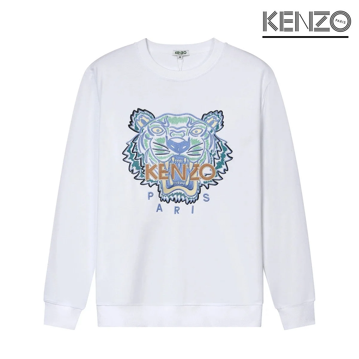Kenzo Kenzo Tiger White Embroidered Tiger Sweatshirt White