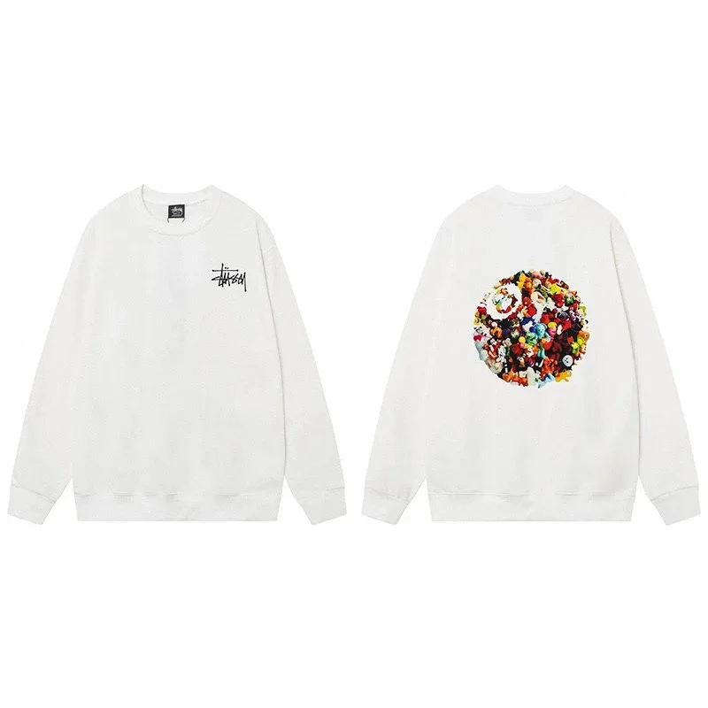 Stussy Stussy Stüssy Bear Printed Crewneck Sweatshirt White White - 1