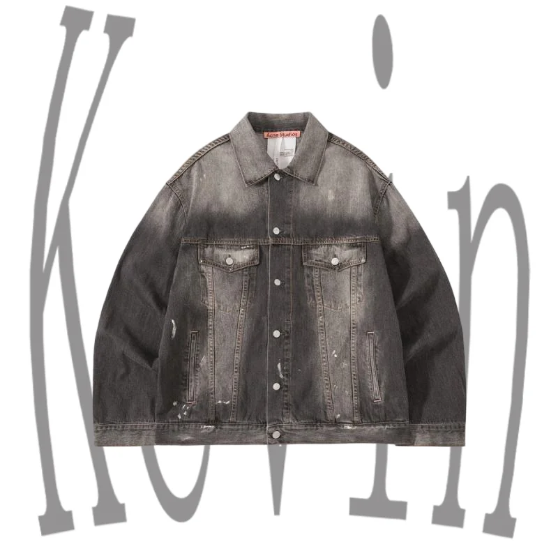 Acne Studios Acne Studios Distressed Grey Denim Jacket Grey