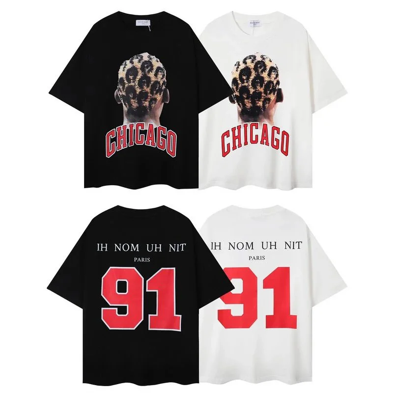 Other Unisex Chicago Print T-Shirt 819 White White - 1