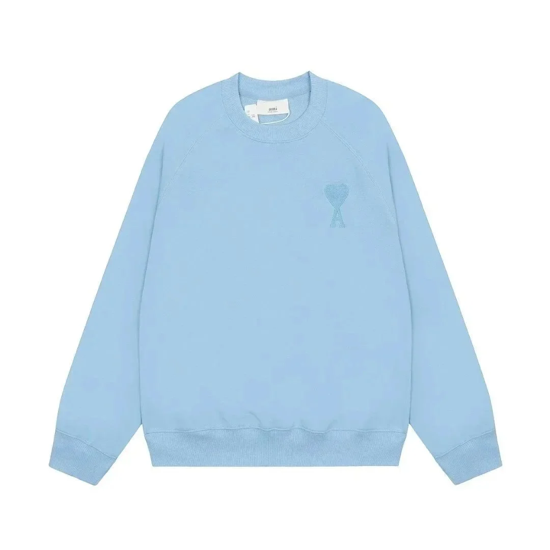 Ami Paris AMI Ami de Coeur Light Blue Crewneck Sweatshirt Blue - 1