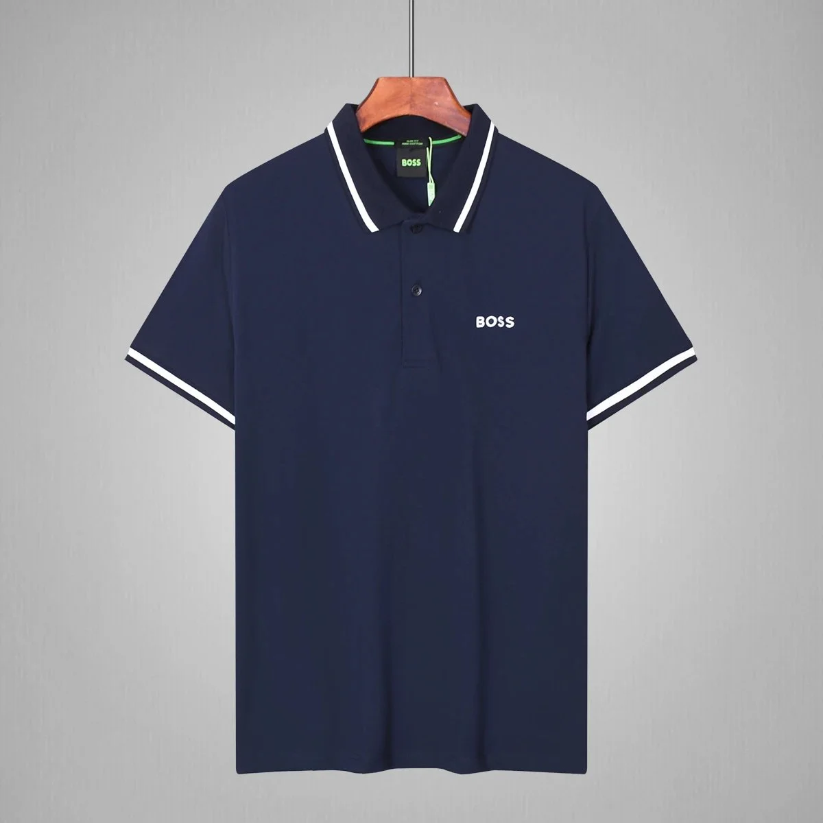 Hugo Boss Hugo Boss Navy Polo Shirt with White Trim Navy - 1