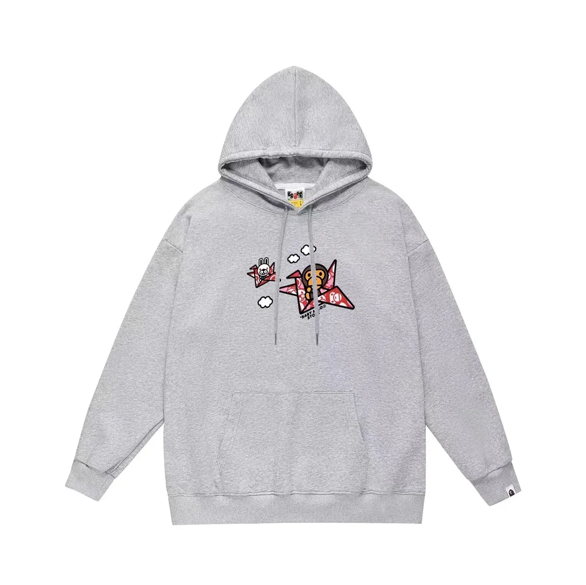 A Bathing Ape A Bathing Ape BAPE STA Grey Origami Print Hoodie Grey - 1
