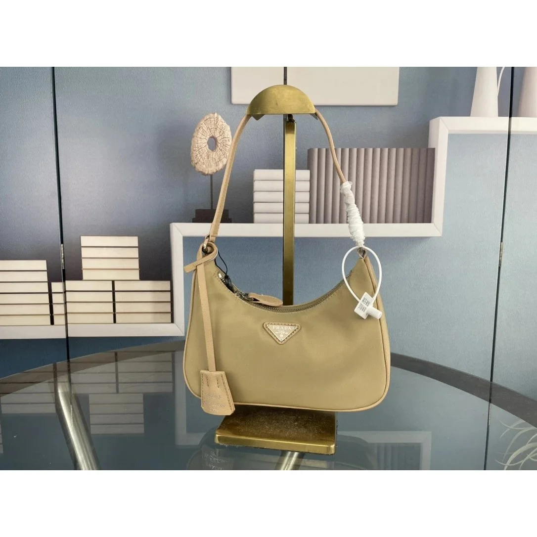 Prada Prada Re-Nylon Shoulder Bag Beige Beige
