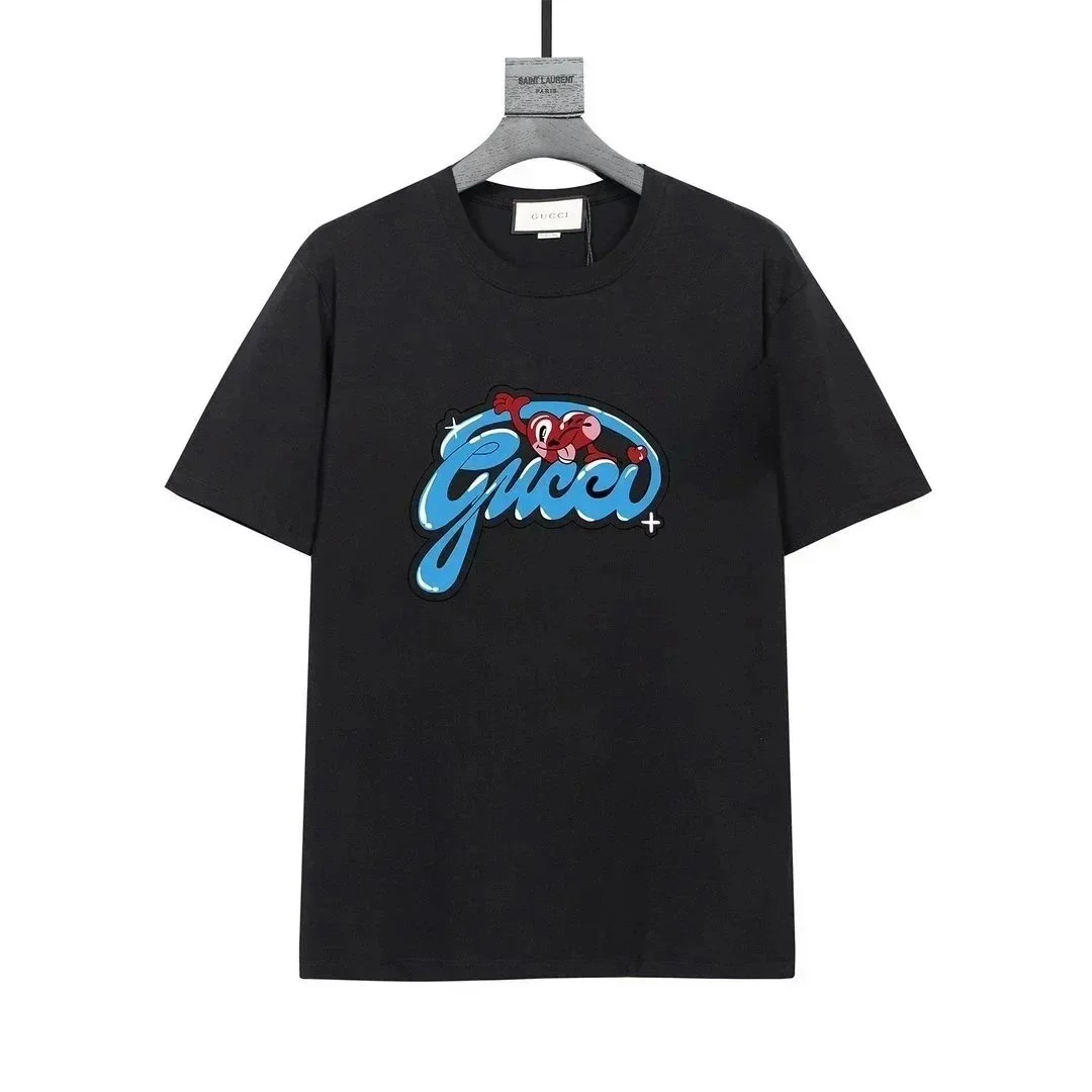 Gucci Gucci Blue Script Logo Black T-Shirt Black