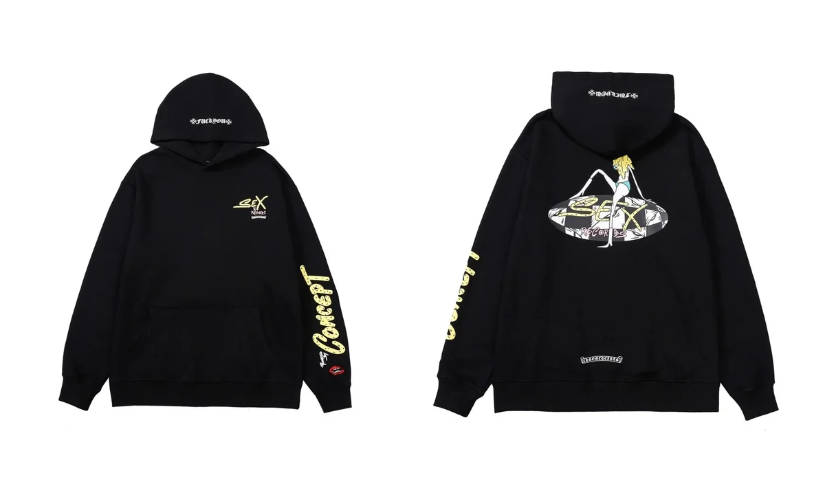 Chrome Hearts Chrome Hearts SEX Records Black Hoodie Black - 1