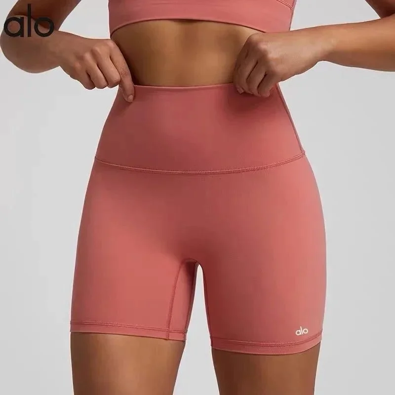 Alo Yoga Alo Bike Shorts Pink Solid Bottoms Pink - 1