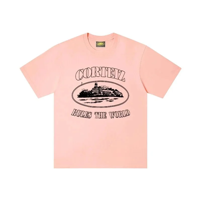 Corteiz Corteiz Rules The World Peach T-Shirt Pink - 1