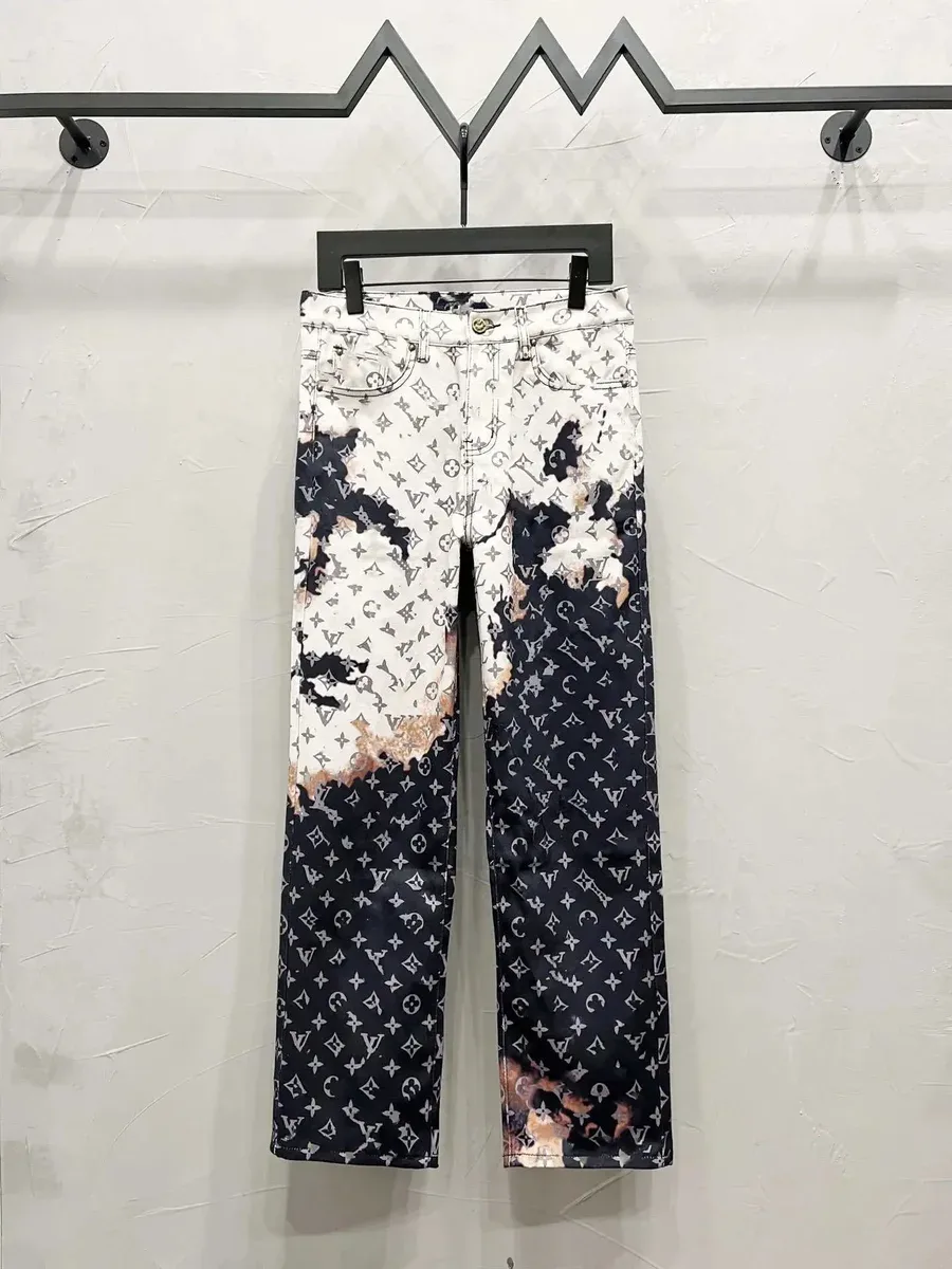 Louis Vuitton Louis Vuitton Monogram White/Navy Tie-Dye Jeans Navy