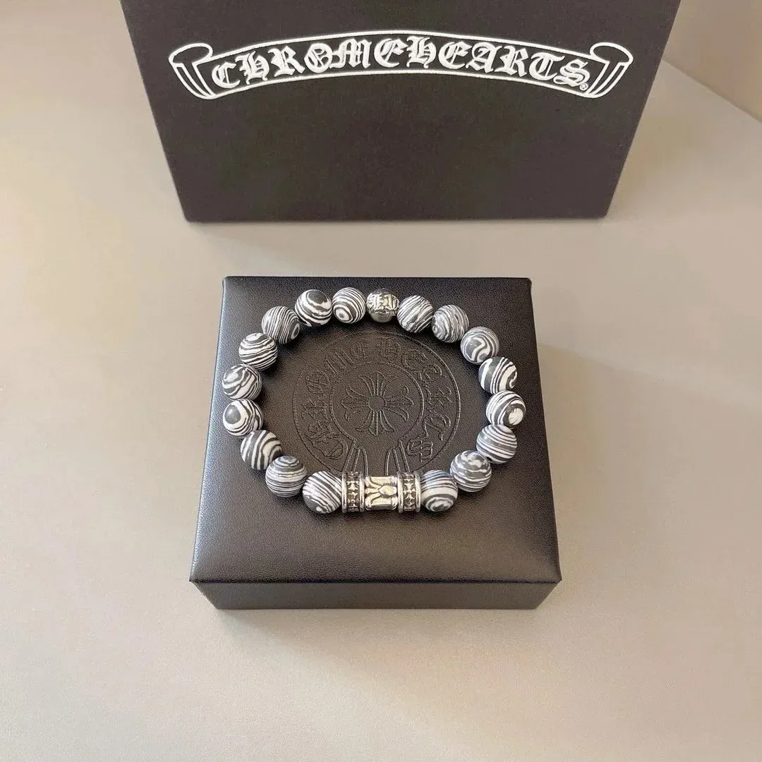 Chrome Hearts Chrome Hearts Beaded Bracelet Silver/Black Jewelry Black - 1