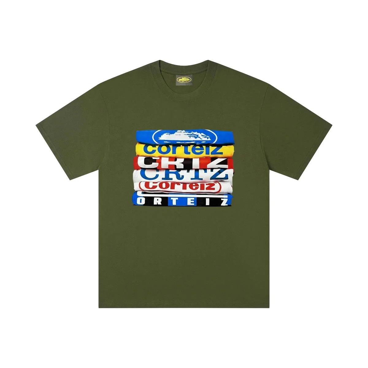 Corteiz Corteiz Stack Logo Olive T-Shirt Green - 1