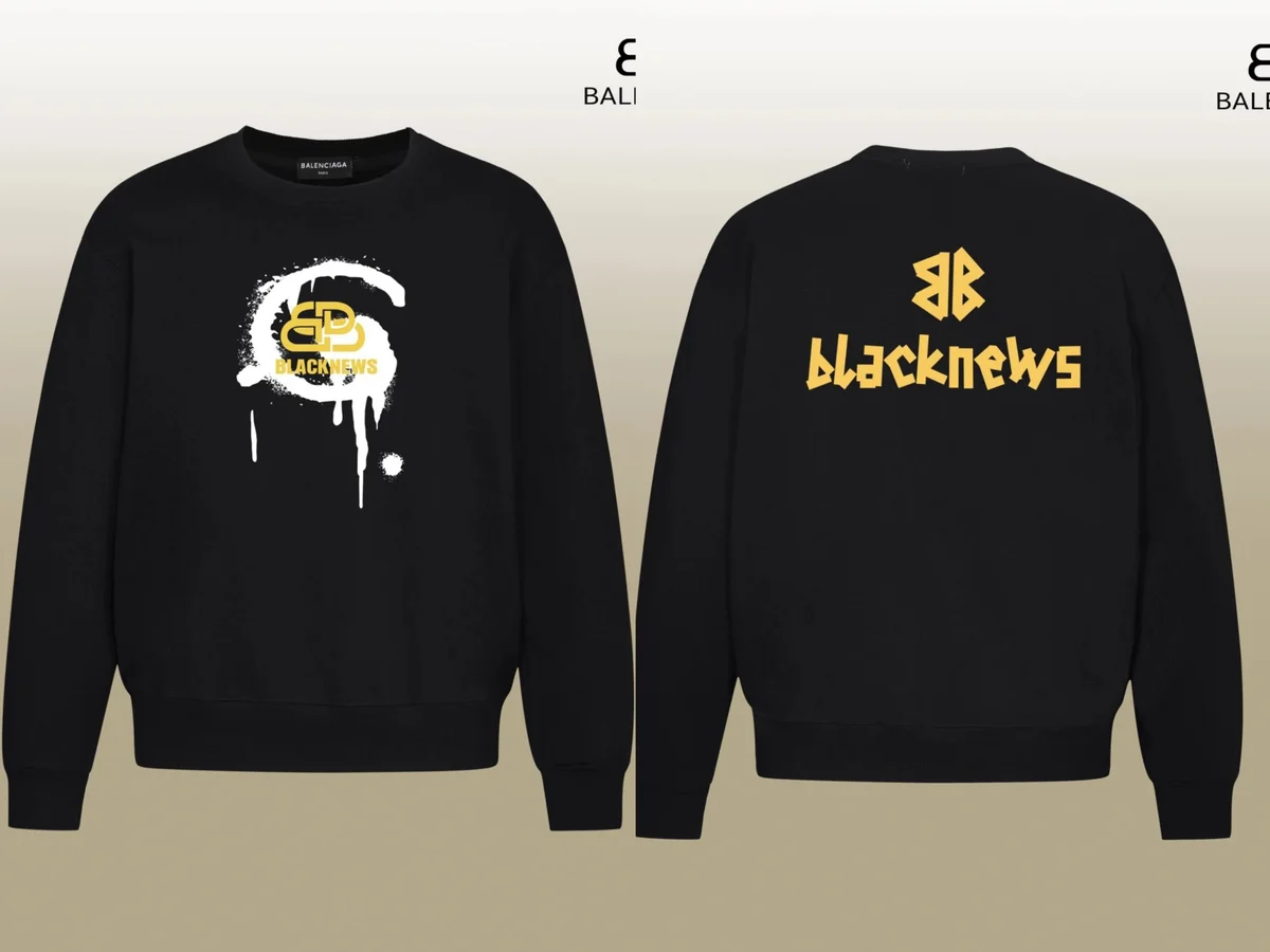 Balenciaga Balenciaga Blacknews Black Sweatshirt Black - 1