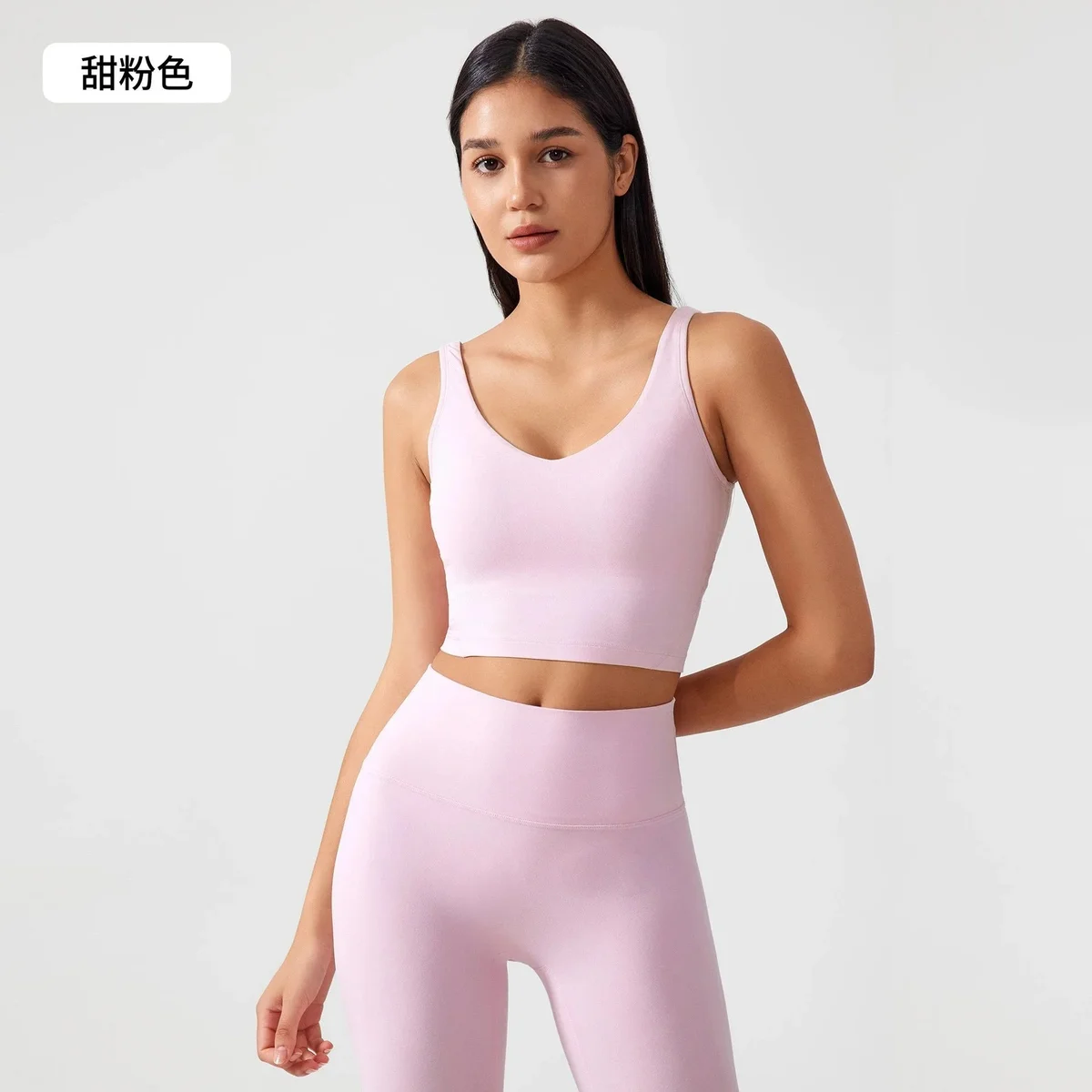 Other Sweet Pink Crop Top & Leggings Set Pink - 1