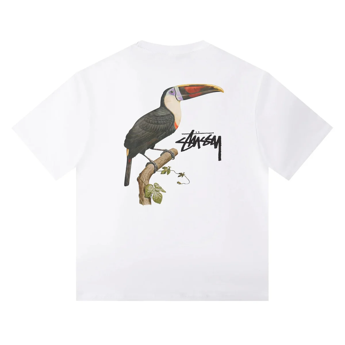 Stussy Stussy Basic Logo White Toucan Graphic T-Shirt White - 1