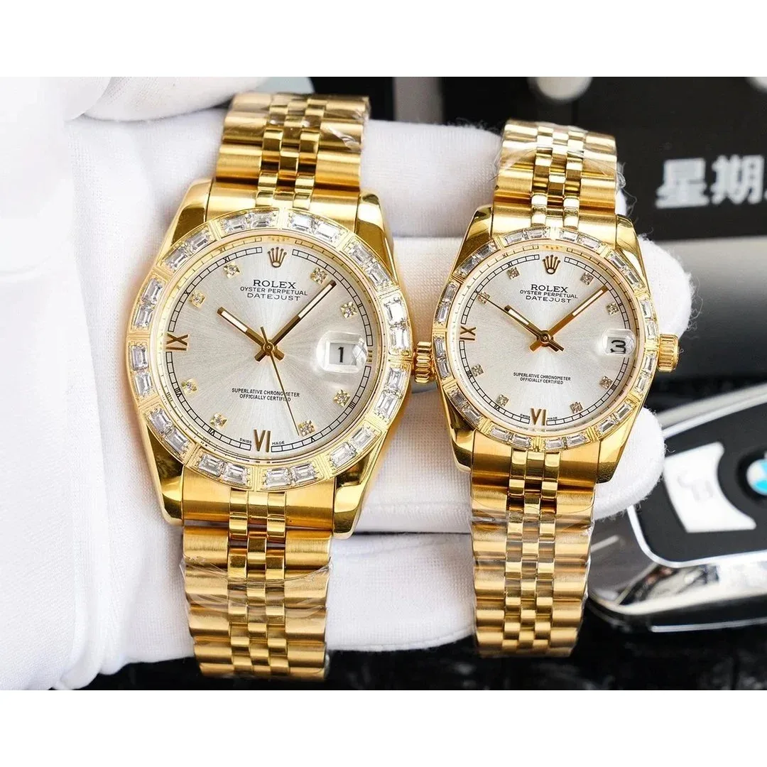 Rolex Rolex Datejust Gold & White Diamond Bezel Watch Gold
