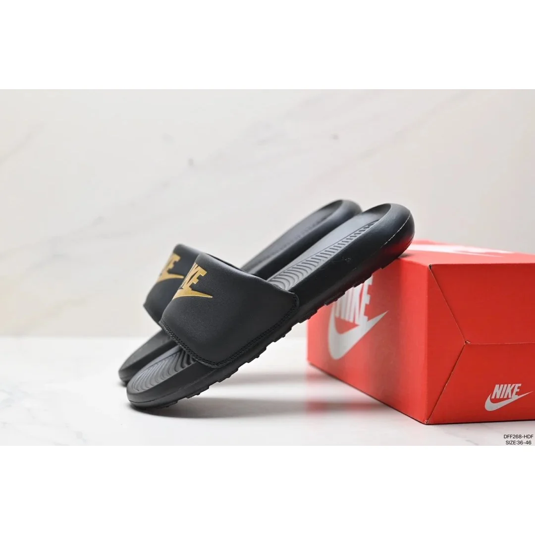 Nike Nike Black/Gold Slide Sandals Black