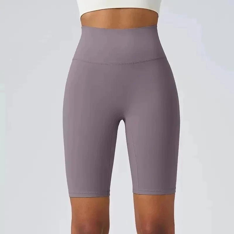 Other Women's High-Waisted Biker Shorts in Mauve Purple Purple - 1