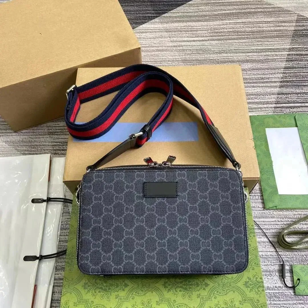 Gucci Gucci GG Supreme Canvas Crossbody Bag Navy/Red Navy - 1