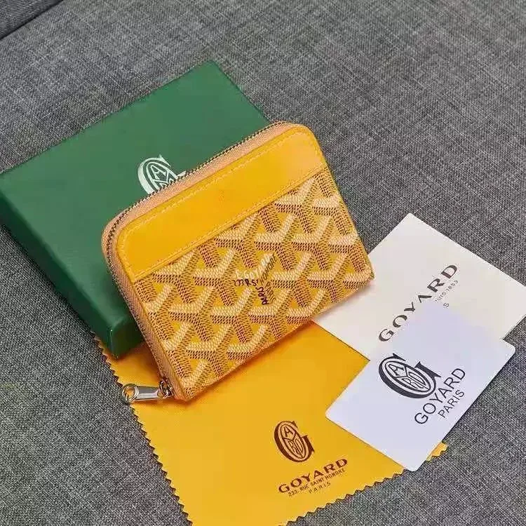 Goyard Goyard Goyardine Yellow Coin Purse Wallet Yellow