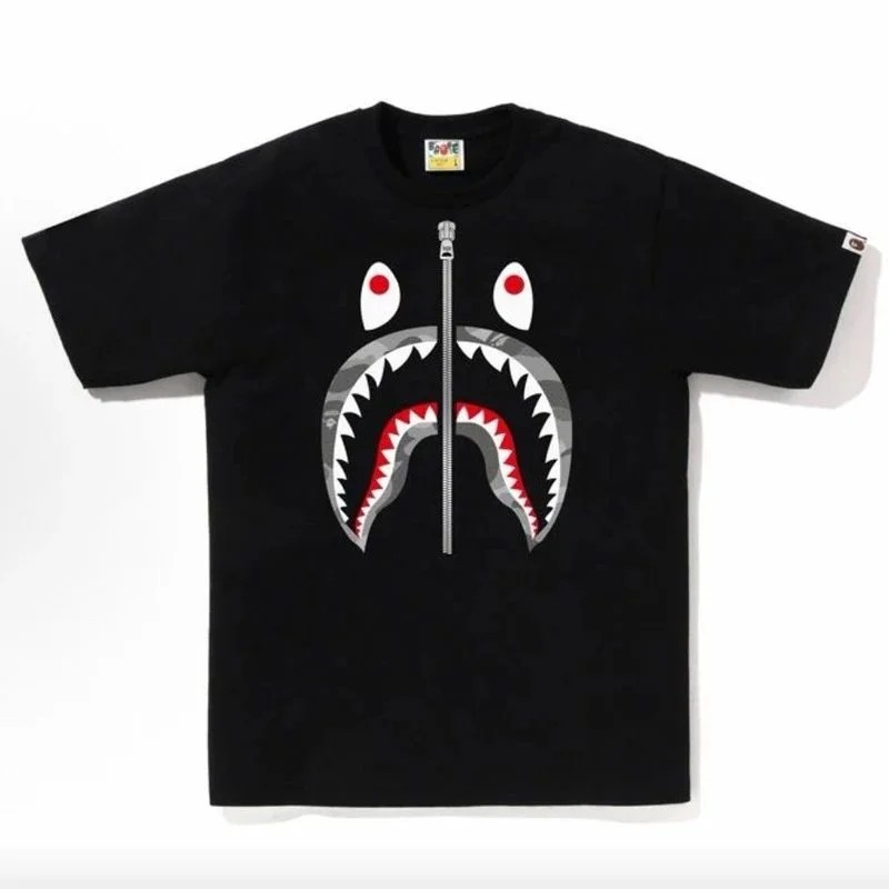 A Bathing Ape A Bathing Ape BAPE STA Black Camo Shark T-Shirt Black - 1