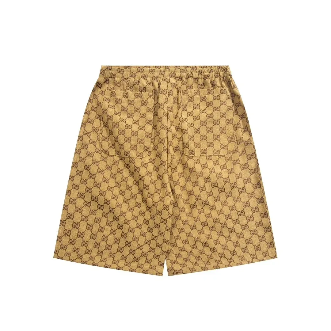 Gucci Gucci GG Supreme Brown/Beige Monogram Shorts Beige