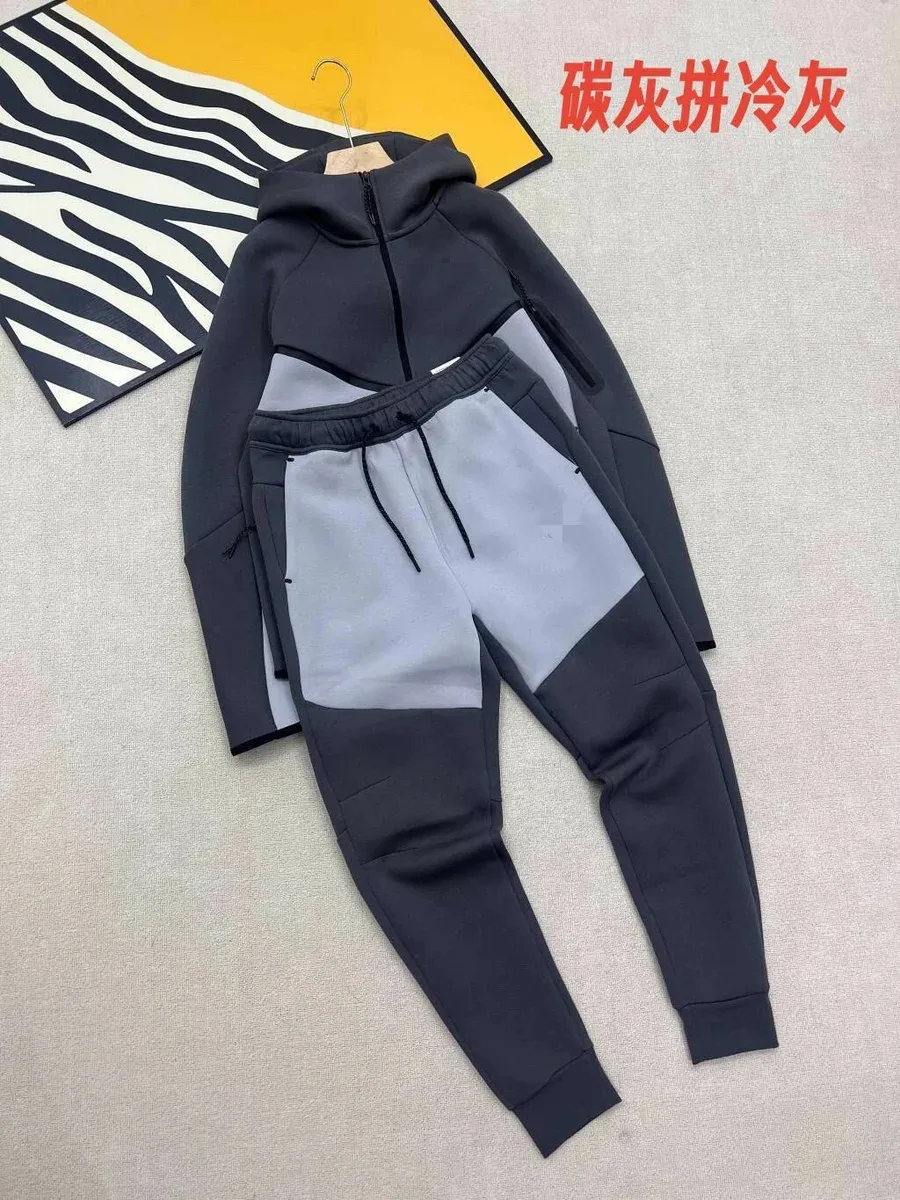Other Unisex Carbon Grey拼Cold Grey Tracksuit Set Grey - 1