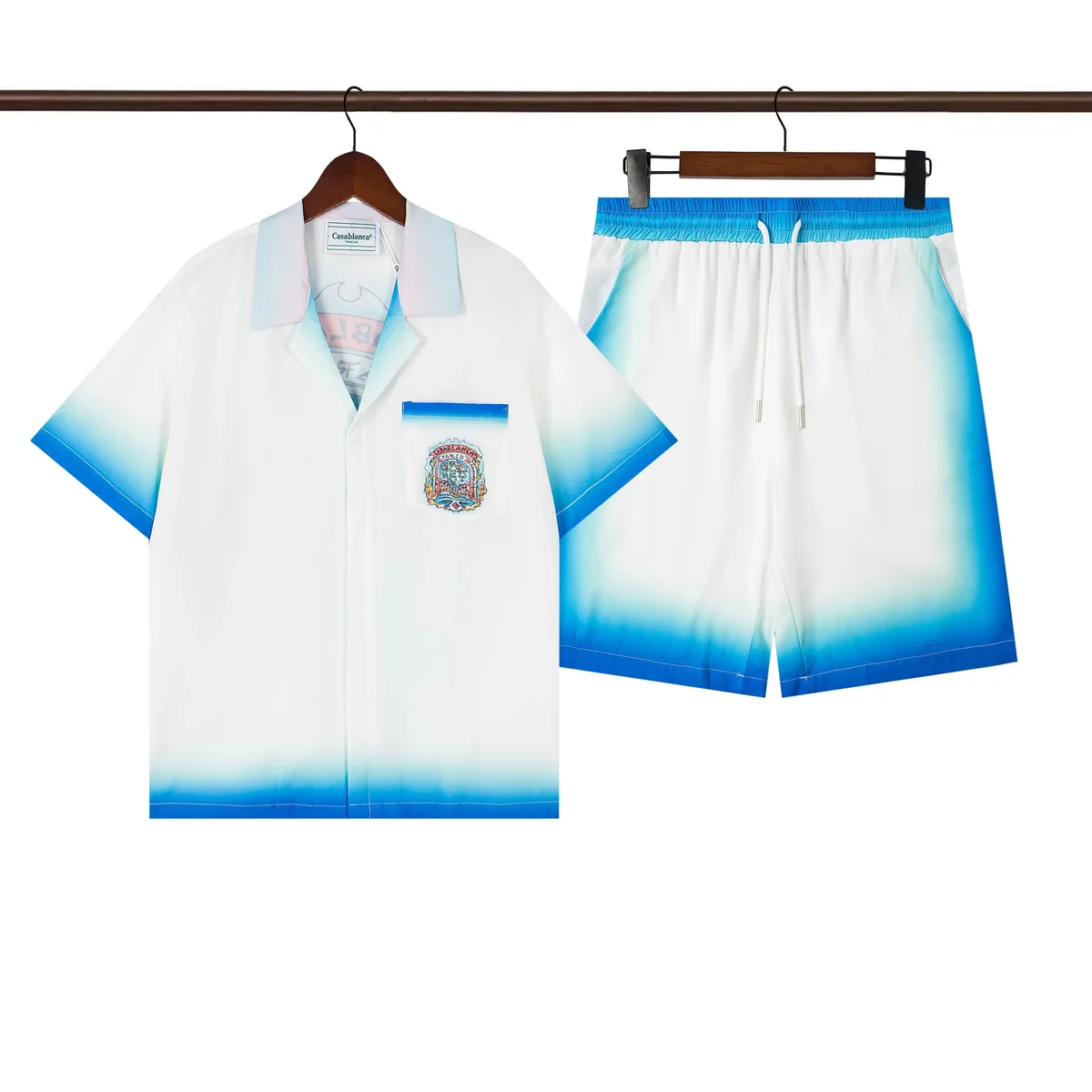 Casablanca Casablanca Blue Gradient Set White/Blue Shorts & Shirt White - 1