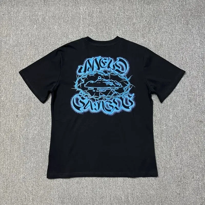 Other Angelo Sangot Black Blue Print T-Shirt Black - 1