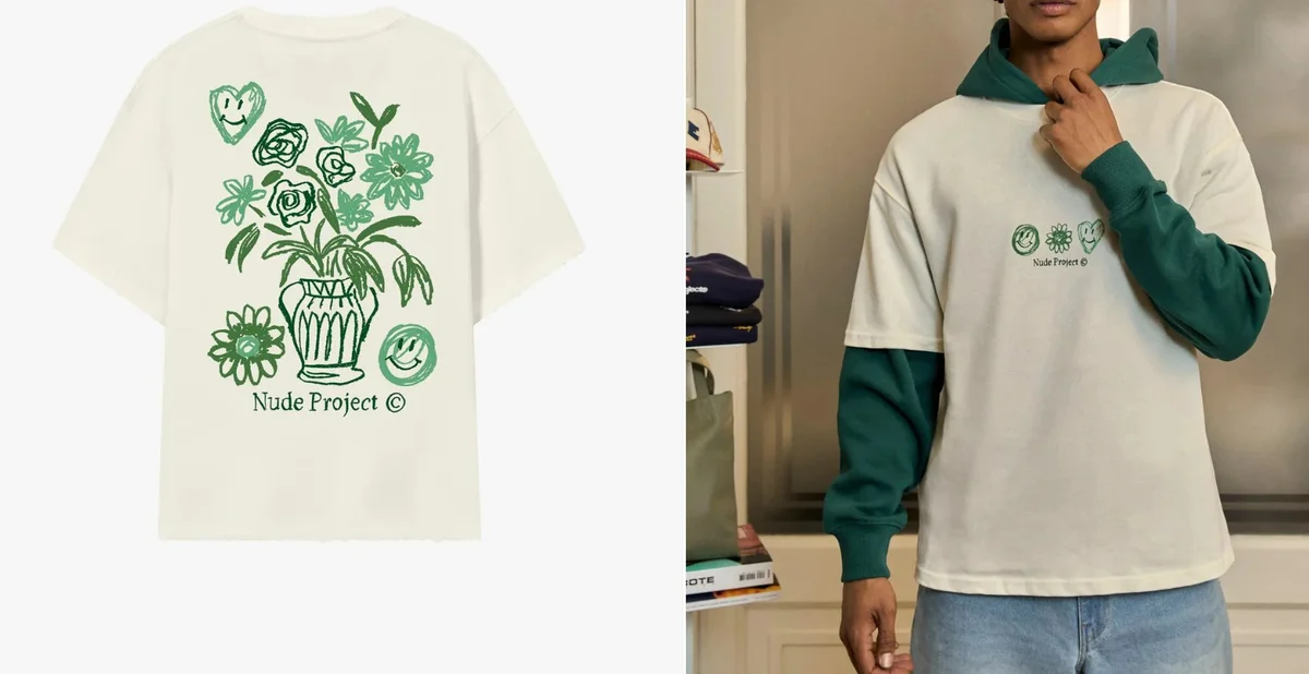 Nude Project Nude Project Green Floral Print T-Shirt White White - 1