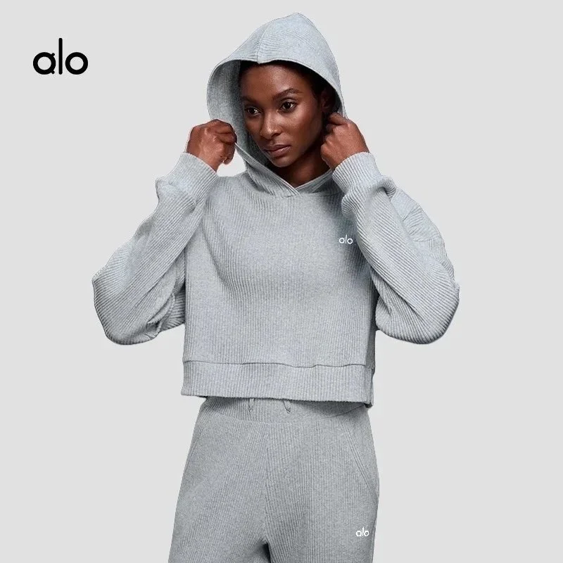 Alo Yoga Alo Ice River Hoodie in Ice River Grey Grey - 1