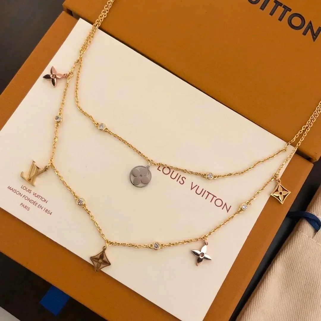 Louis Vuitton Louis Vuitton Monogram 19 Gold Multi-Charm Necklace Gold