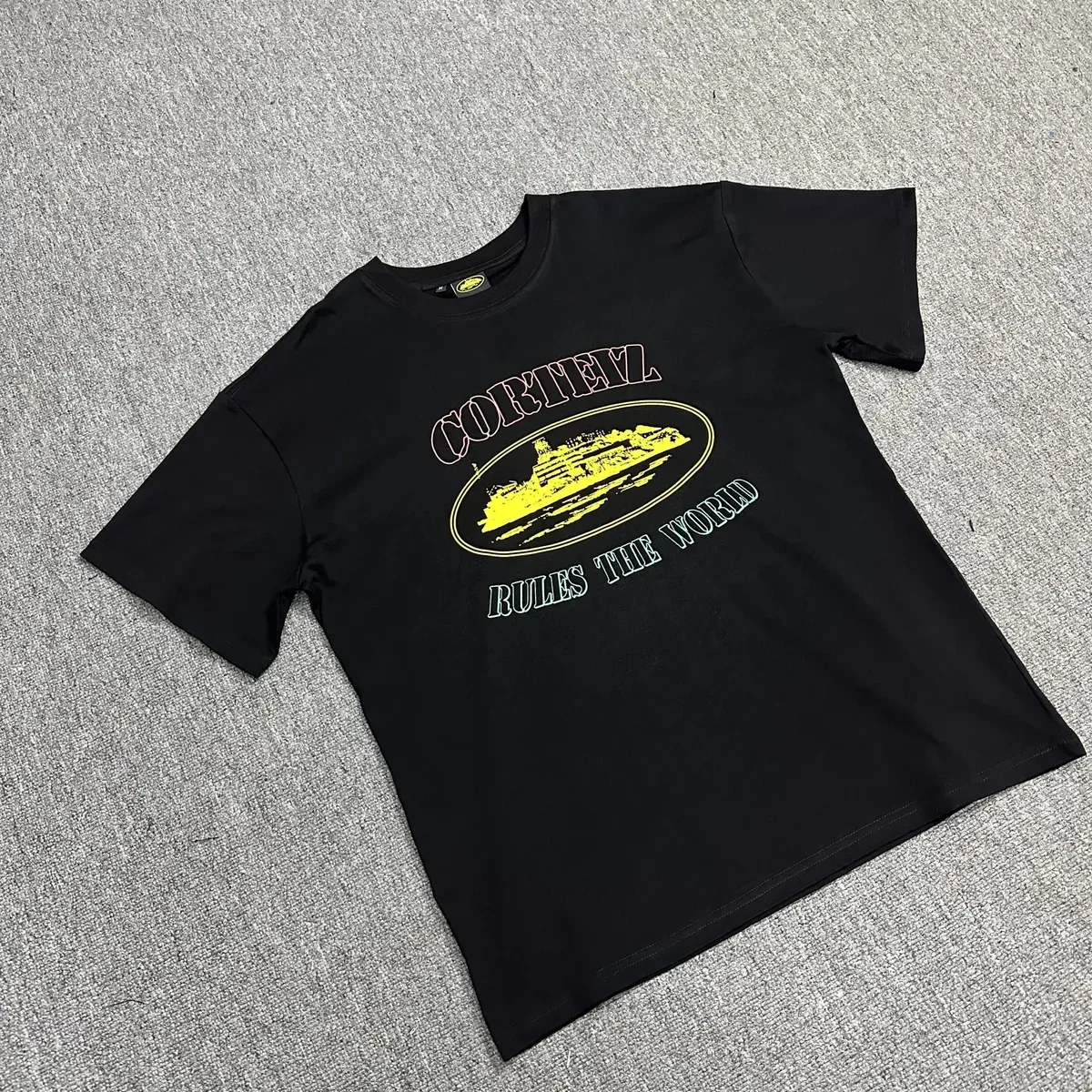 Corteiz Cortez Rules the World Black T-Shirt Black - 1